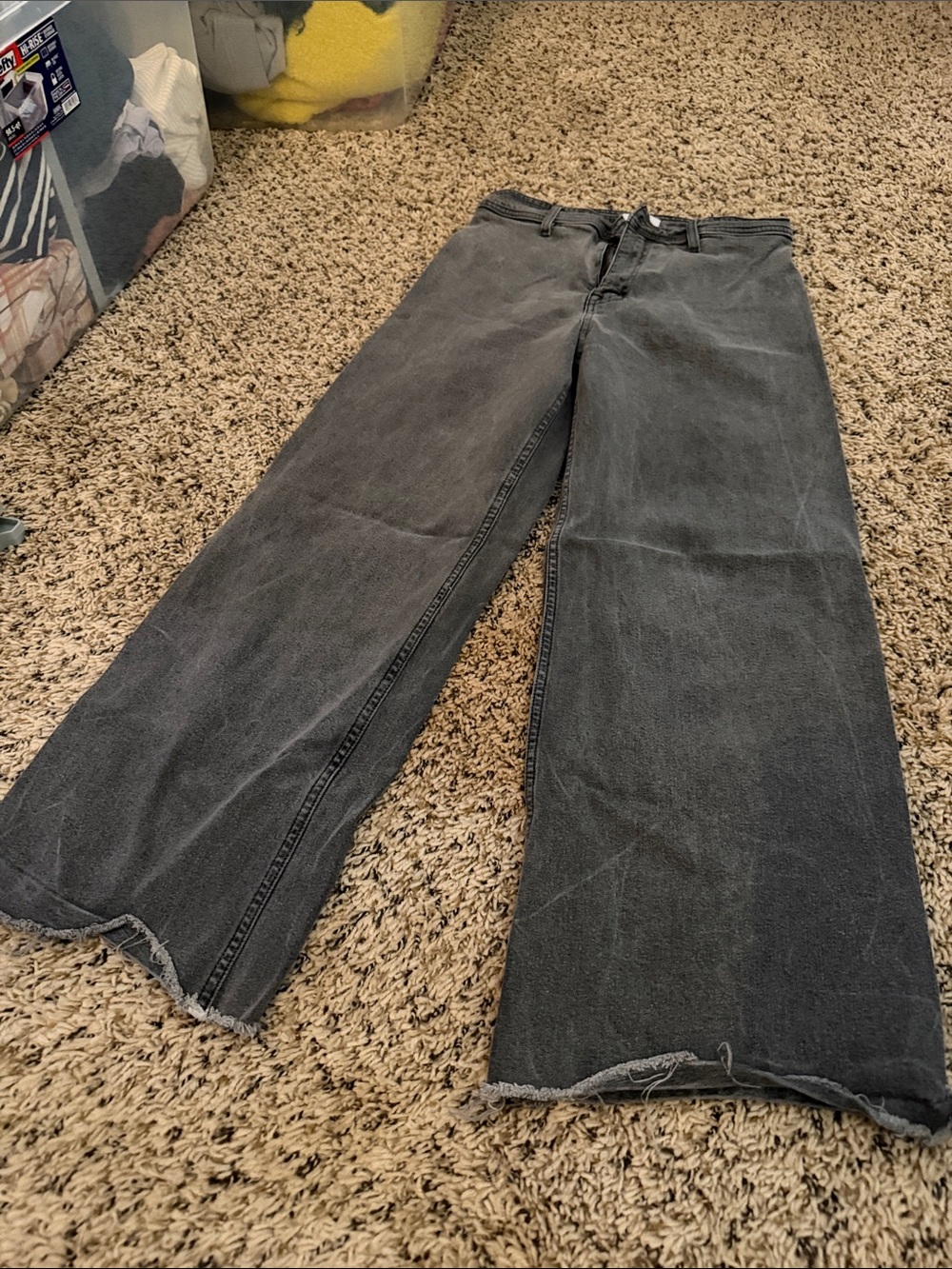 pistola High-Rise Wide Leg Jeans in Washed Black